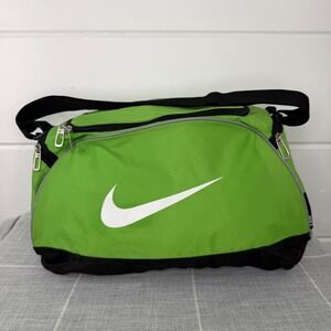 Nike Y2K Duffle Bag Green Lime Carry On Bag Travel 18"x11"x10" Vintage